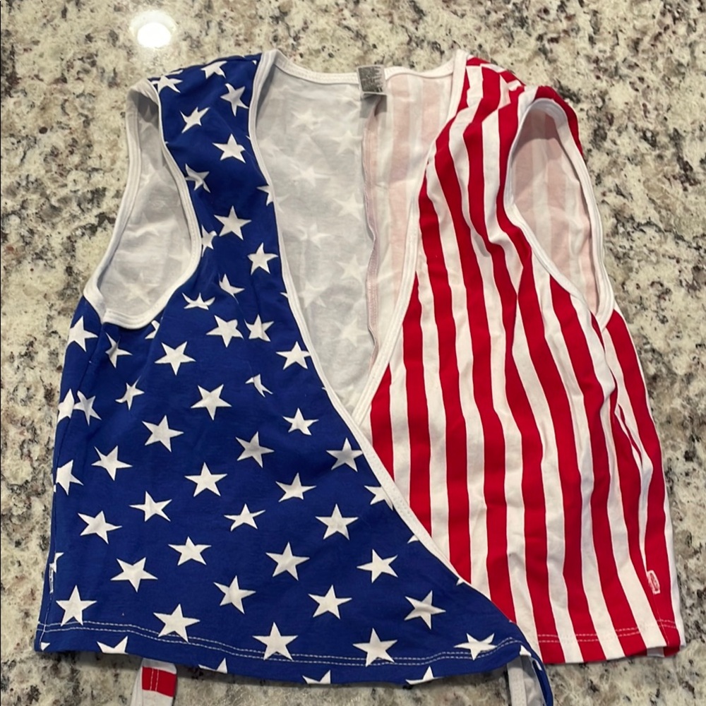 American Apparel Red White and Blue Top